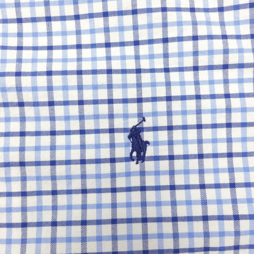 Ralph Lauren Shirt Mens 2XL Blue Check Long Sleeve Button Down Stretch Oxford - Picture 3 of 10